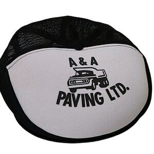 Vintage Flat Top Trucker Hat Snapback Cap "A & A Paving Ltd"